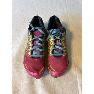 Merrell All Out Flash‎ Running Shoes Women Sz 9.5Pink Blue Lime Green Good Trail